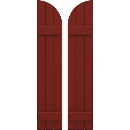 Ekena Millwork Americraft 3-Board (2 Batten) Wood Joined Board-n-Batten Shutters w/ Arch Top, ARW101BQ311X65MRH, PR ARW101BQ311X65MRH